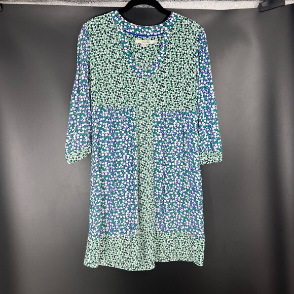 Boden Mollie Dress Dot Print Blue, White and Green Quarter Length Sleeve - Picture 3 of 10